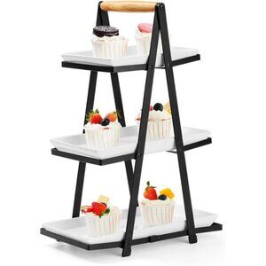 3 Tier Serving Tray, Porcelain Three Tiered Serving Trays Platters